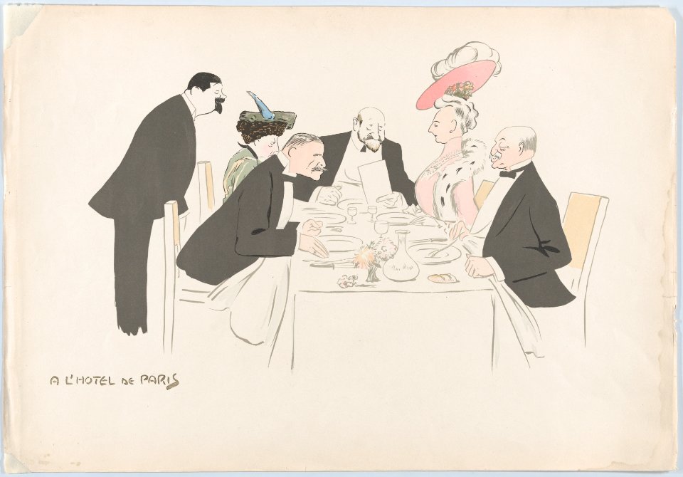 A L'Hotel de Paris (two ladies, one with pink hat), from Monte Carlo, 2nd Serie MET DP874621