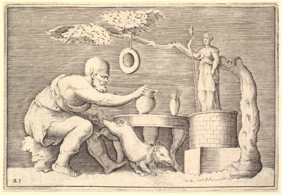 A Faun or Satyr Preparing a Pig for Sacrifice MET DP819670