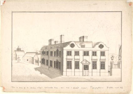A Jacobean Country House with 18th century alterations (recto); Spired Country Church (verso) MET DP806222
