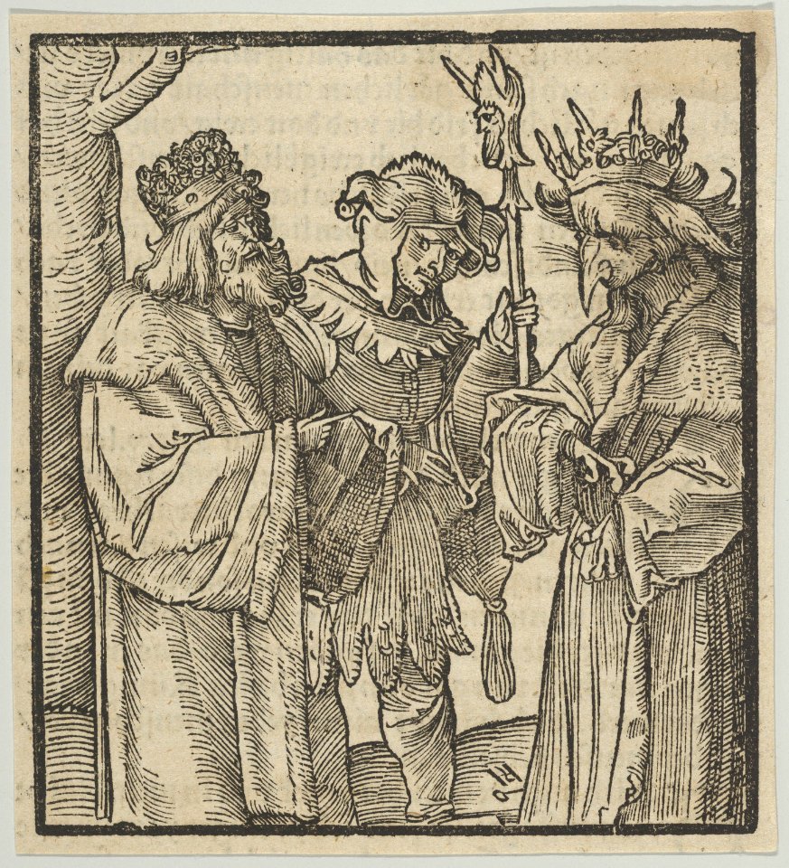 A Fool in the Service of the Devil and a Virtuous Man, from Hymmelwagen auff dem, wer wol lebt... MET DP849948