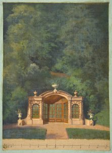 A garden pavilion in a forested landscape MET DP811562