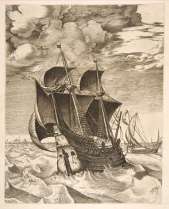 A Dutch Hulk and a Boeier from The Sailing Vessels MET DP818241