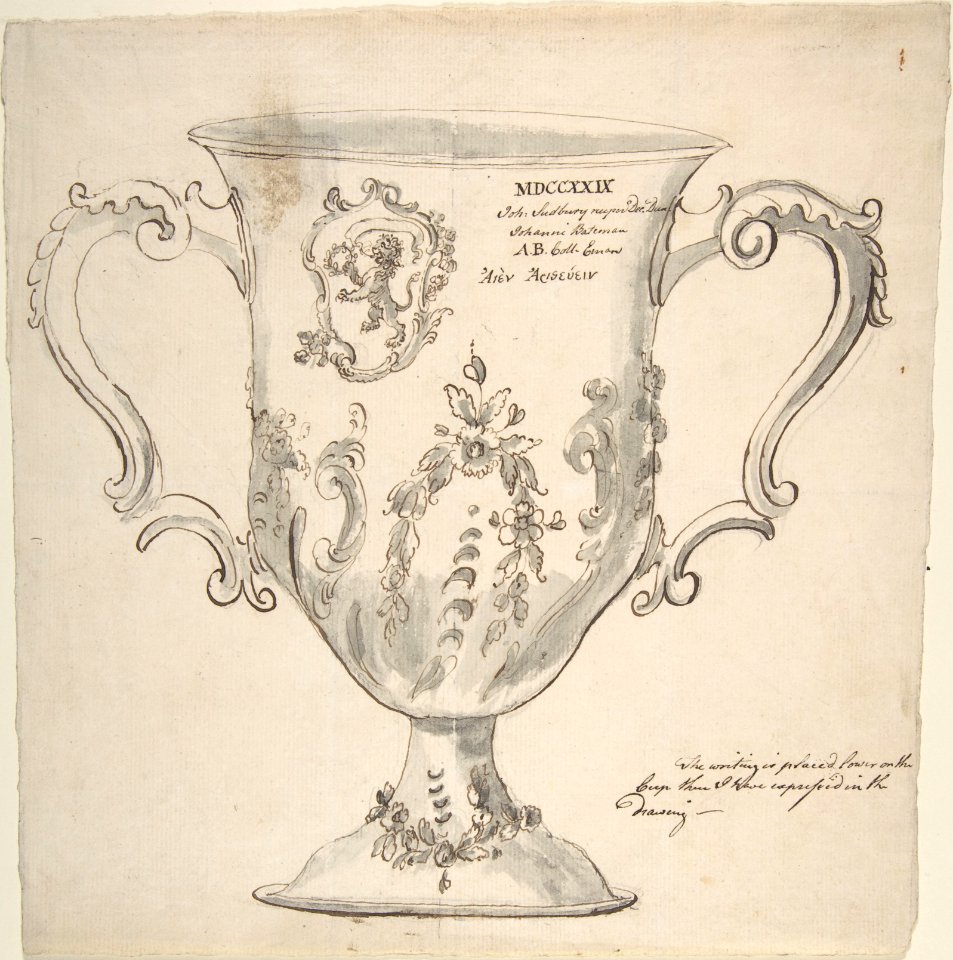 A Silver Urn, inscribed "MDCCXXIX...John Sudbury...Johanni Bateman" MET DP806858