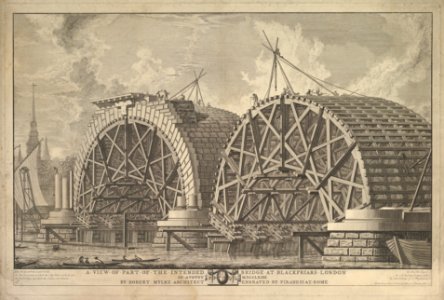 A view of part of the intended Bridge at Blackfriars, London MET DP828302