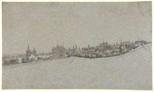 A View of Brussels from the South, with the Halle Gate at Center; verso- Landscape Sketch MET DP809388