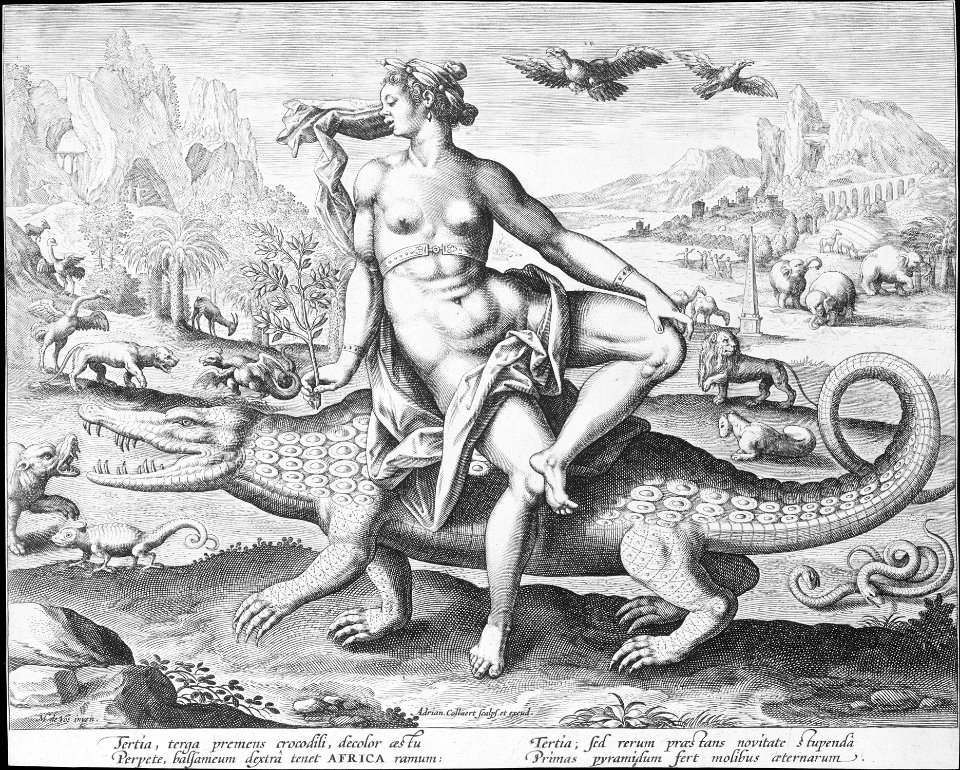 Adriaen Collaert, Maerten de Vos (After) - Africa, from the Four Continents