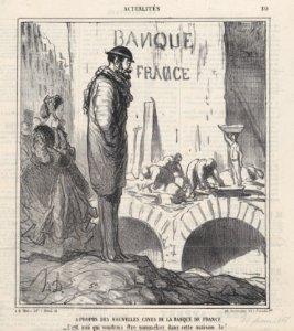 About the Bank of France's new cellars- I wouldn't mind being the sommelier in that house!, from 'News of the day,' published in Le Charivari, February 16, 1866 MET DP877445