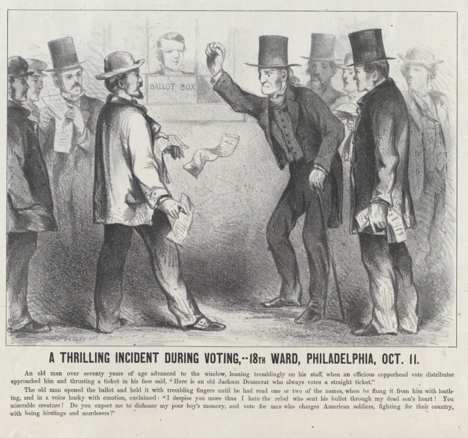 A Thrilling Incident During the Voting, 18th Ward, Philadelphia, October 11 MET DP876935