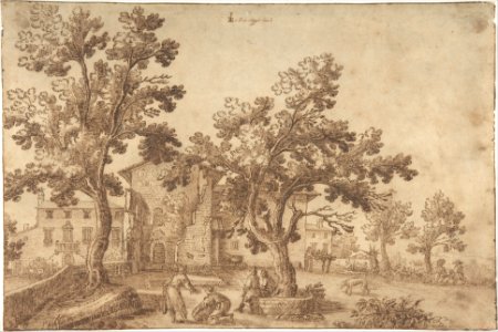 A View of a Village with Figures. MET DP801288