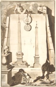 A View of Two Obelisks, One in the Vatican and the Other on the Esqualine Hill. MET DP800279