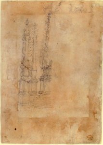 A Sheet of Studies with Architectural Motifs and Two Sketches for a Visitation (Recto). Sketch for a Funerary Monument (Verso) MET 1985.327.1 VERSO