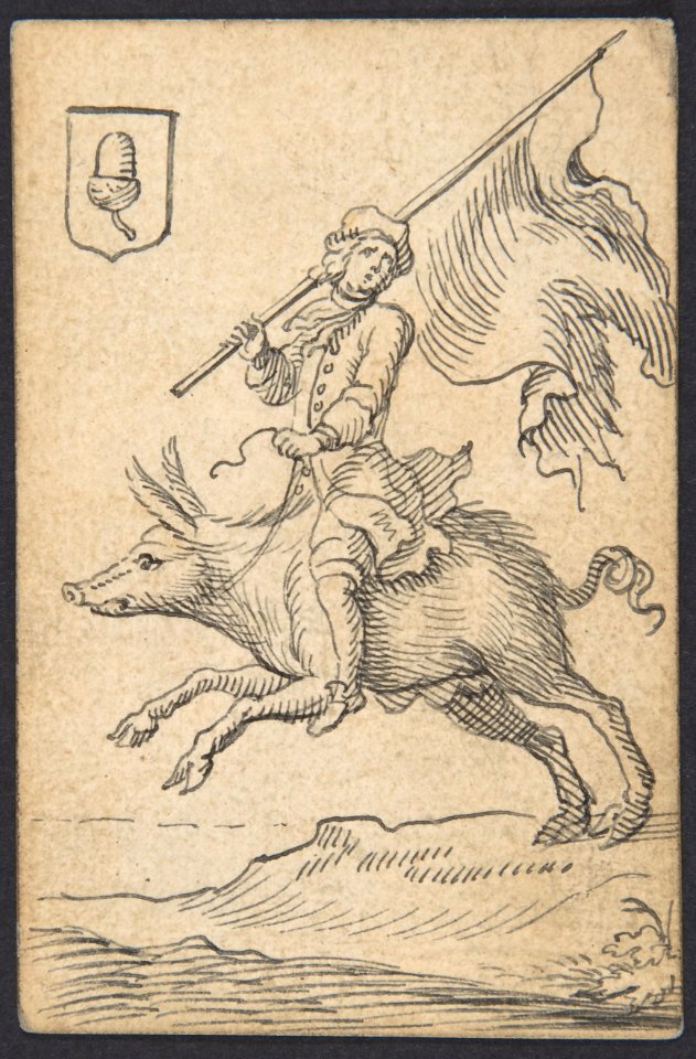 Acorn Knave- A Man Astride a Swine MET DP803251