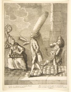 A voir det élégant et sa haute frisure, On le croiroit un Senateur, Mais ce n'est qu'un garcon marchand, Dont sa bonne mesure sera son bonheru ou son malheur MET DP818670