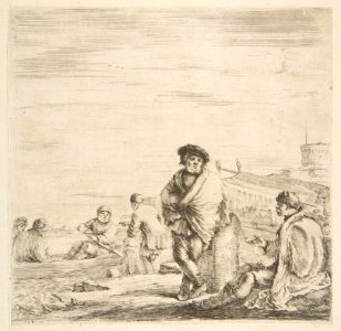 A standing sailor talking to a seated Levantine MET DP817578