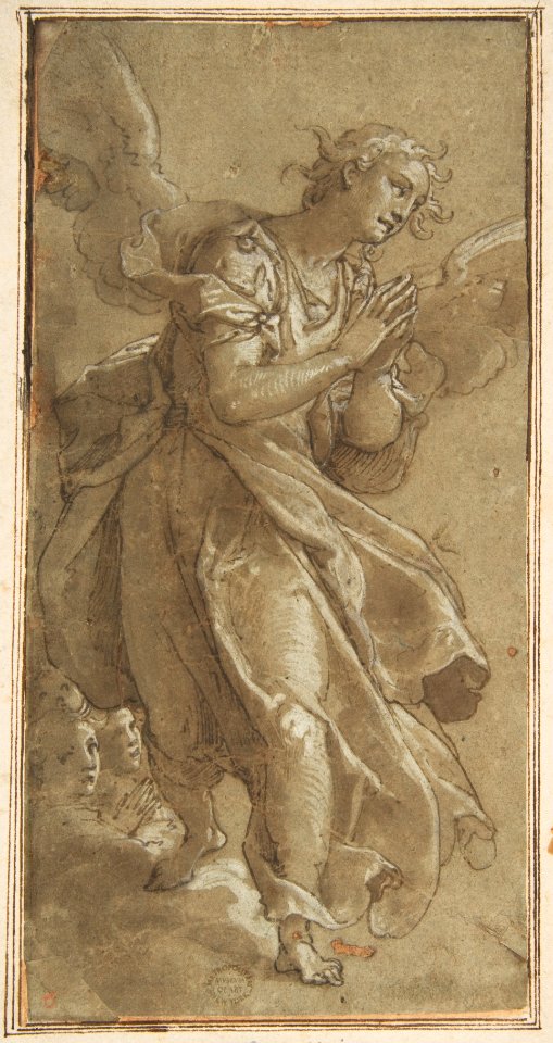 A Standing Angel and two Cherubs MET DP812826