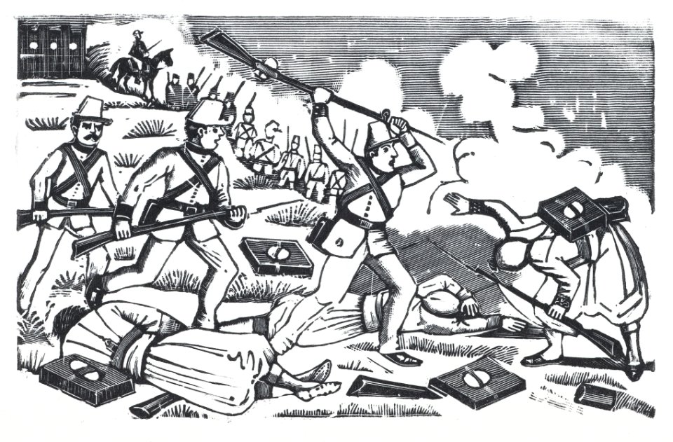 A soldier raising his rifle to stab the enemy (The Fifth of May) MET DP874473