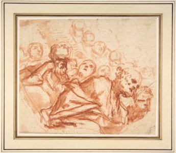 A Group of Saints and Angels (recto); Studies of a Male Figure in a Pendentive (verso) MET DP811269
