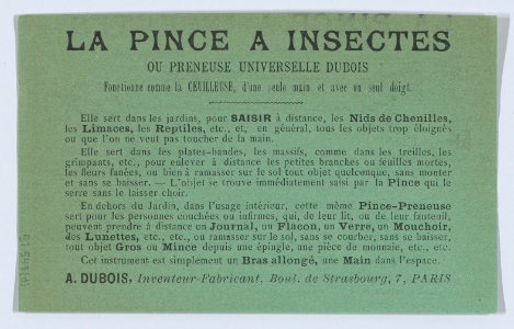 Advertisement for Insect Tongs MET DP874487