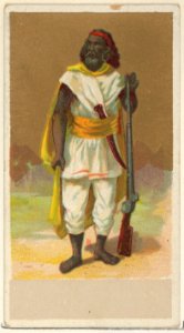 Abyssinia, from the Natives in Costume series (N16), Teofani Issue, for Allen & Ginter Cigarettes Brands MET DP834860. Free illustration for personal and commercial use.