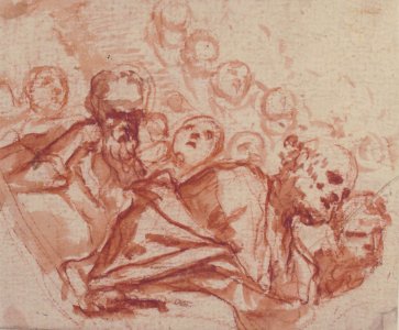 A Group of Saints and Angels (recto); Studies of a Male Figure in a Pendentive (verso) MET 1970.113.6 RECTO