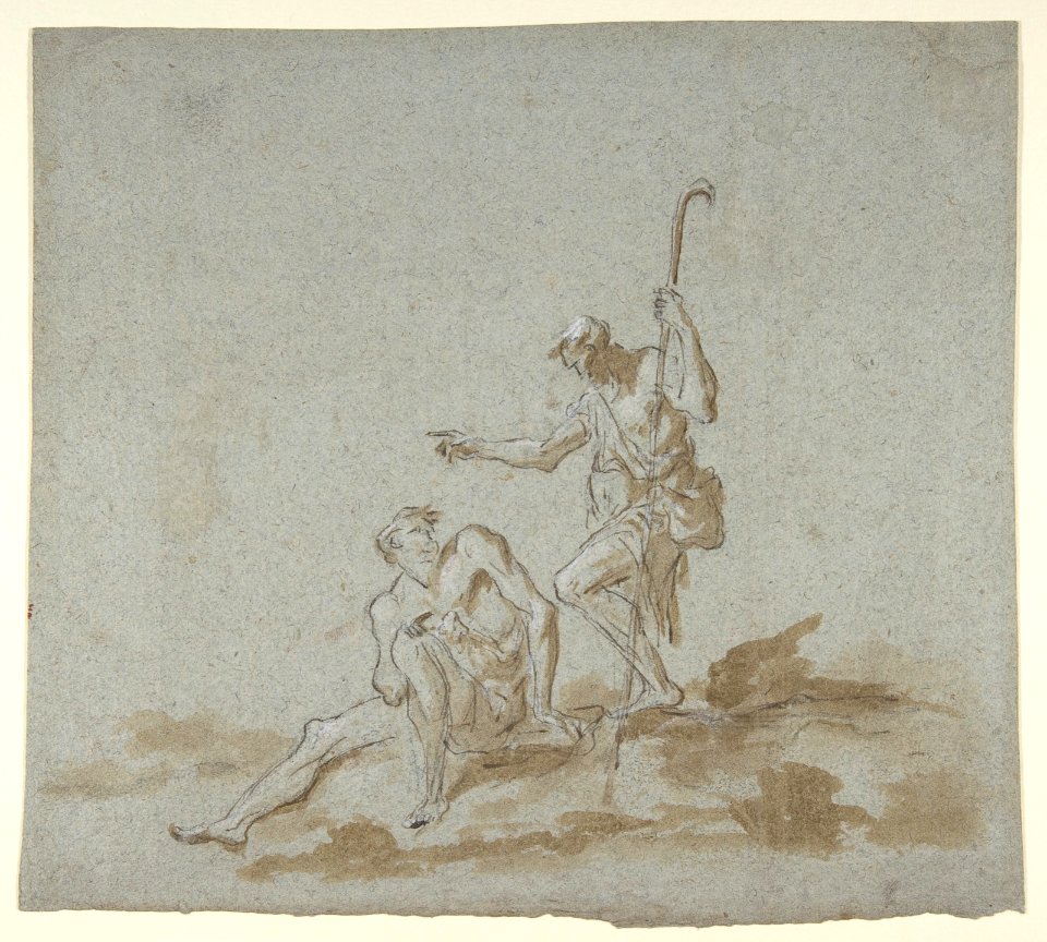 A Shepherd Addressing a Seated Male Nude. MET DP810376