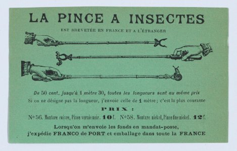 Advertisement for Insect Tongs MET DP874486