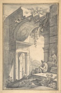 A Shepherd under a Ruined Arch with the Farnese Hercules MET DP800084