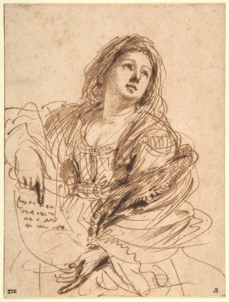 A Sibyl Holding a Scroll (Study for the Cimmerian Sibyl) MET DP810129