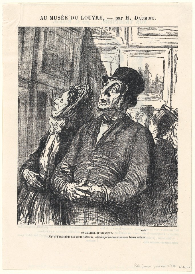 A Sunday connoisseur, from 'At the Louvre,' published in Le Charivari, February 4, 1865 MET DP877351