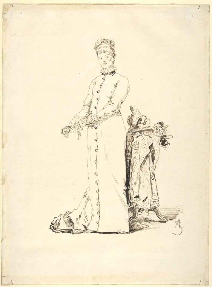 A Standing Young Lady Taking Off Her Gloves MET DP831834