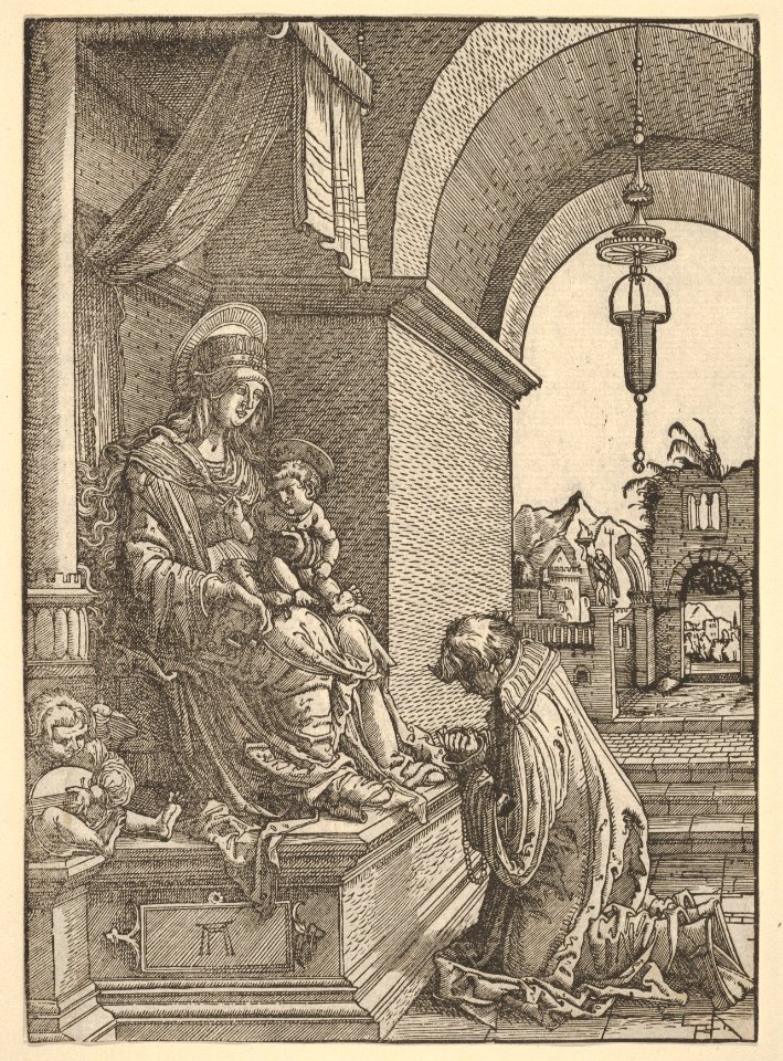 A Cleric Kneeling Before the Virgin and Christ Child MET DP833042