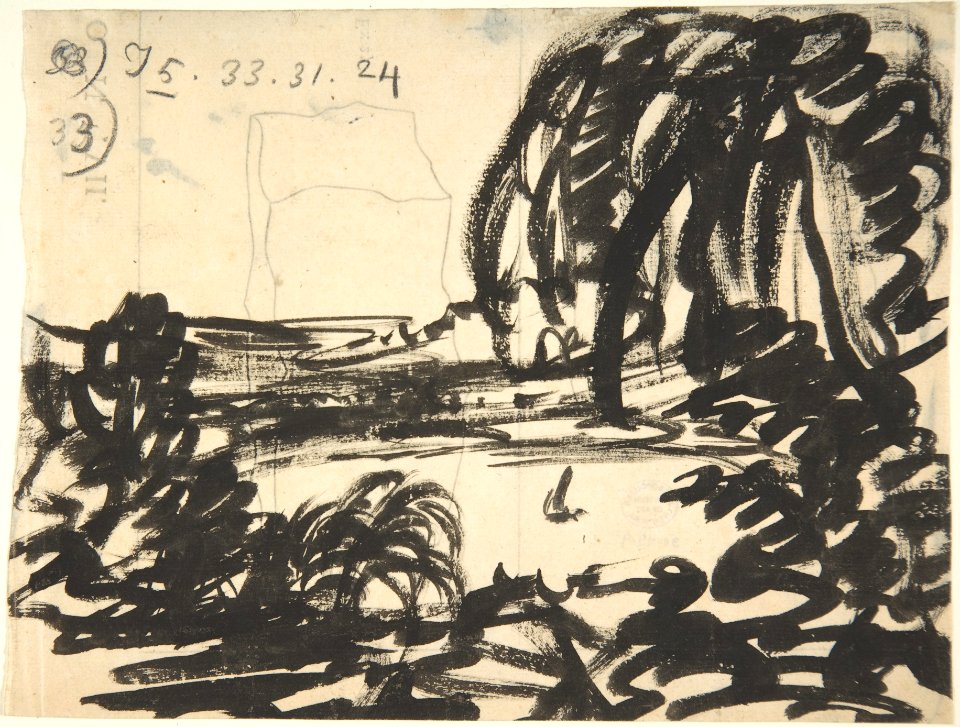 A Blot-Lake with Boat, Surrounded by Trees MET DP801056