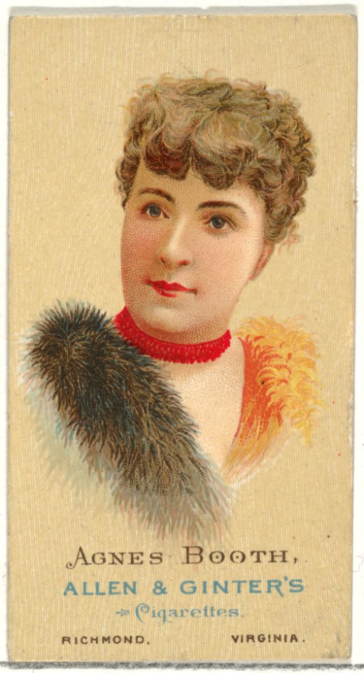 Agnes Booth, from World's Beauties, Series 2 (N27) for Allen & Ginter Cigarettes MET DP838188