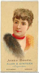 Agnes Booth, from World's Beauties, Series 2 (N27) for Allen & Ginter Cigarettes MET DP838188