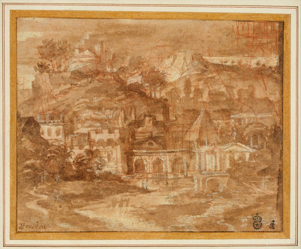A Classical Landscape with Buildings by a River MET DT7682