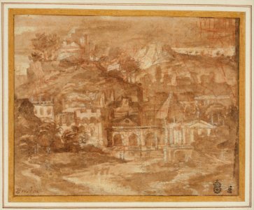 A Classical Landscape with Buildings by a River MET DT7682