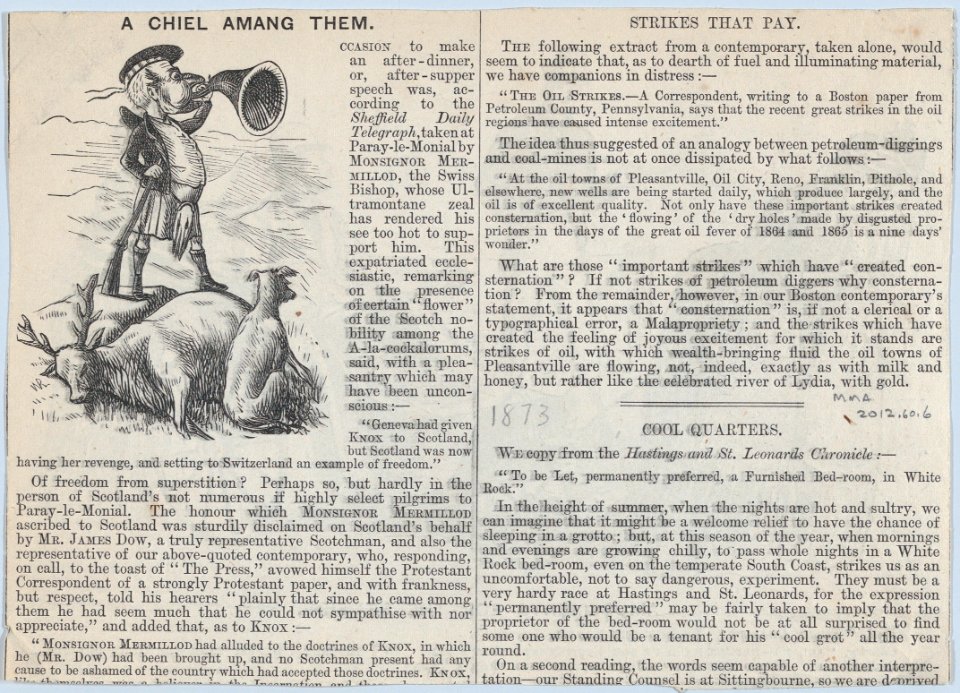 A Chiel Among Them (recto); Amusements for the Sea-side (verso) (Punch, or the London Charivari, September 20, 1873, pp. 113-14) MET DP875906