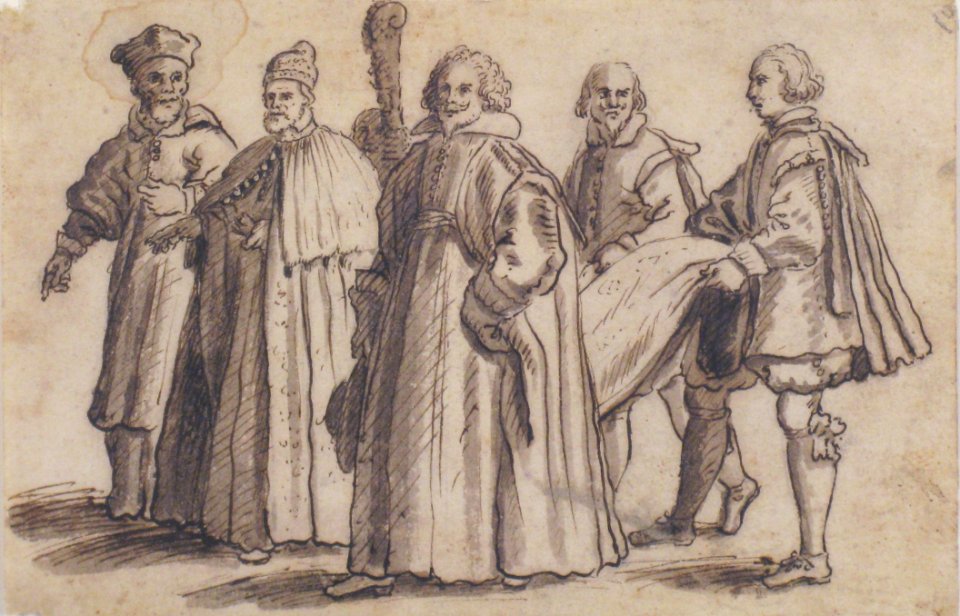A Doge of Venice with a Cardinal, a Councillor and Servants Bearing the Train MET 17.236.34