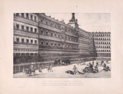 A bull fight in the Plaza Mayor, Madrid Met DP890494