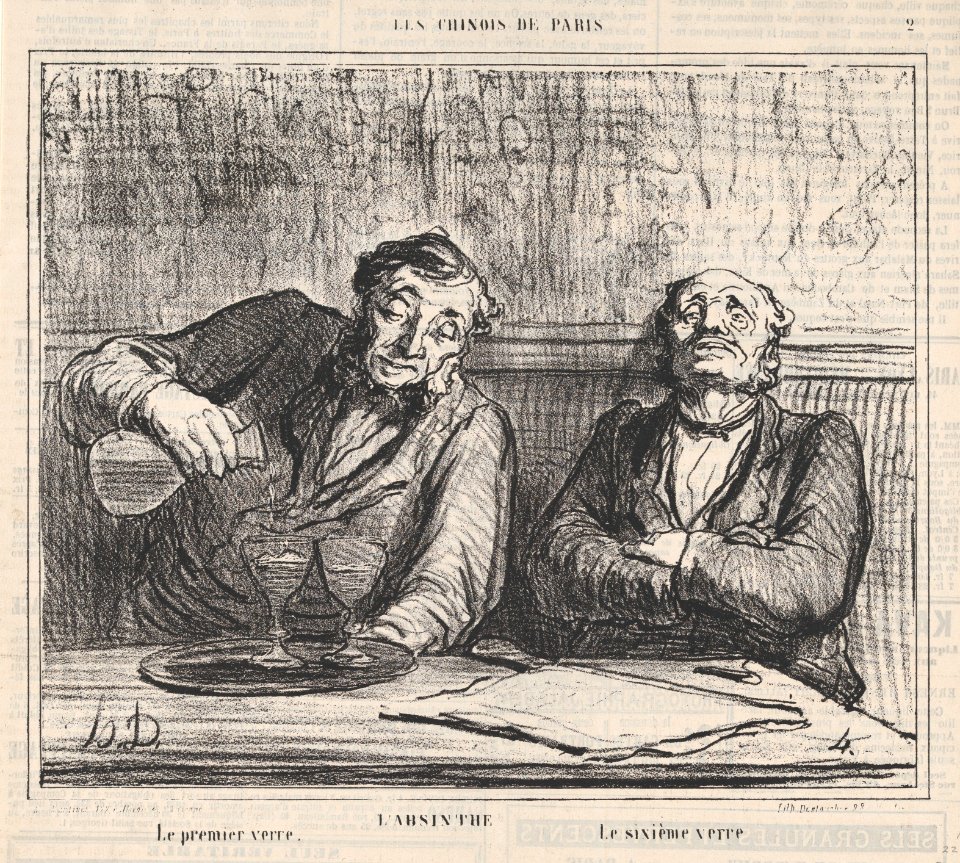 Absinthe- The first glass, the sixth glass, from 'The Chinese of Paris," published in Le Charivari, December 22, 1863 MET DP876863