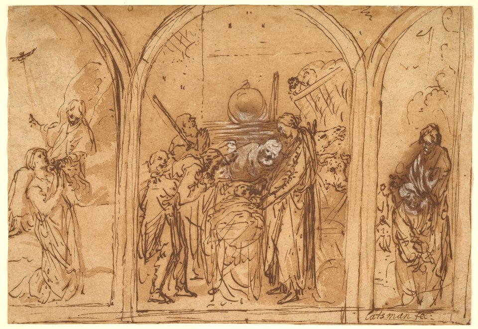 A Design for a Triptych with the Adoration of the Two Saints MET DP827686