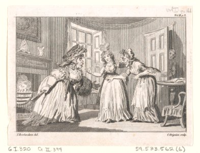 A Drawing Room Altercation, an illustration from Tobias Smollett's "The Expedition of Humphry Clinker" (London, 1793), Vol. 1 MET DP872119