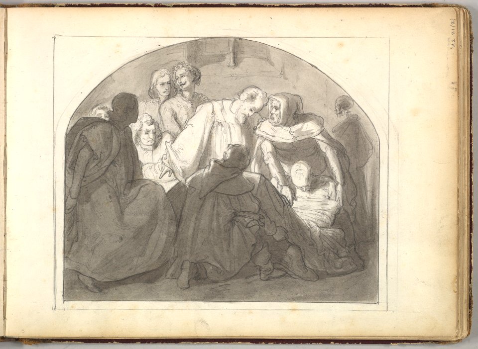 A Burial Scene (in Sketch Book With Drawings on Twenty-six Leaves) MET DP826414