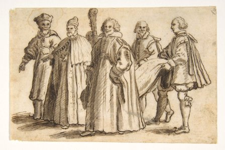 A Doge of Venice with a Cardinal, a Councillor and Servants Bearing the Train MET DP811368