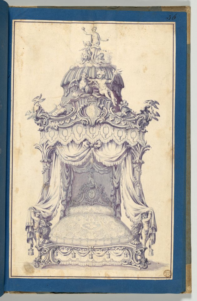 A Design for a State Bed, in Chippendale Drawings, Vol. I MET DP-14278-031
