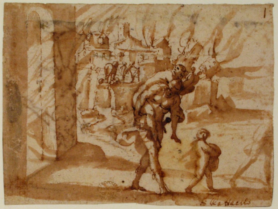 Aeneas Carrying Anchises in the Burning of Troy MET 80.3.98