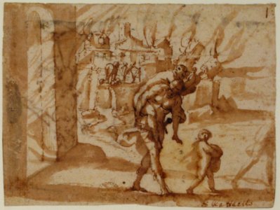Aeneas Carrying Anchises in the Burning of Troy MET 80.3.98