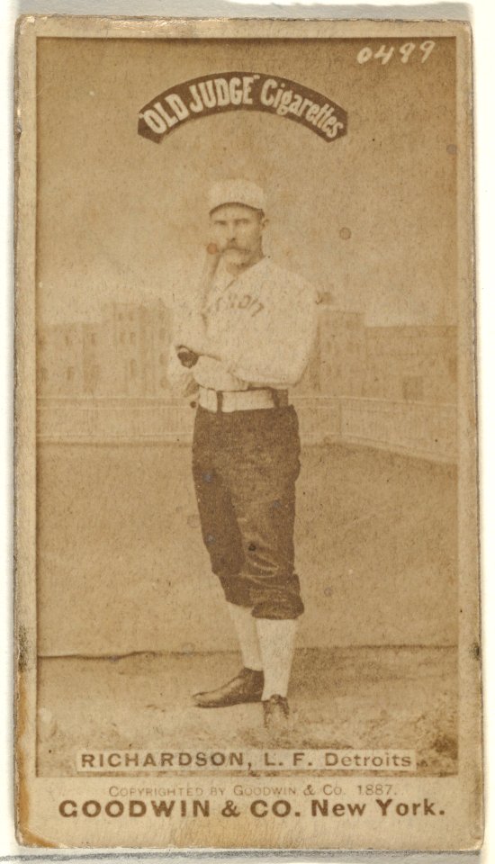 Abram Harding "Hardy" Richardson, Left Field, Detroit Wolverines, from the Old Judge series (N172) for Old Judge Cigarettes MET DP846288
