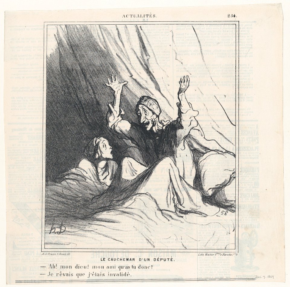 A deputy's nightmare from 'News of the day,' published in Le Charivari, December 7, 1869 - MET DP877894