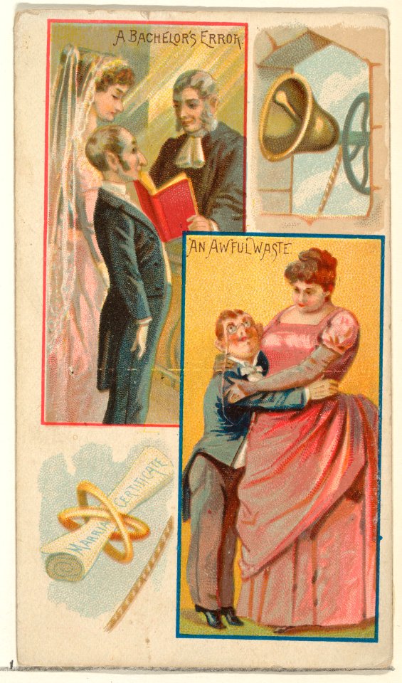 A Bachelor's Error- An Awful Waste, from the Jokes series (N118) issued by Duke Sons & Co. to promote Honest Long Cut Tobacco - MET DPB873680